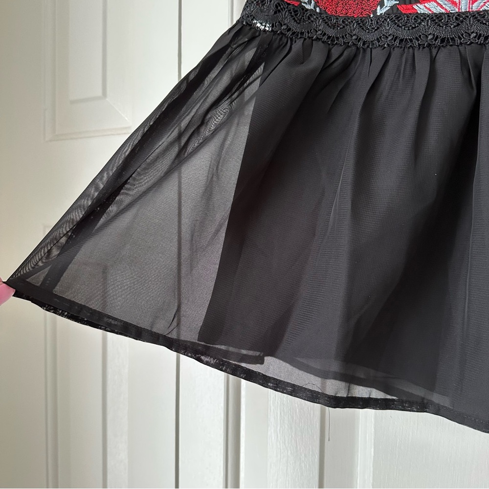 Endless Rose Dorian Embroidered Black Mini Skirt Size Small - Picture 8 of 14